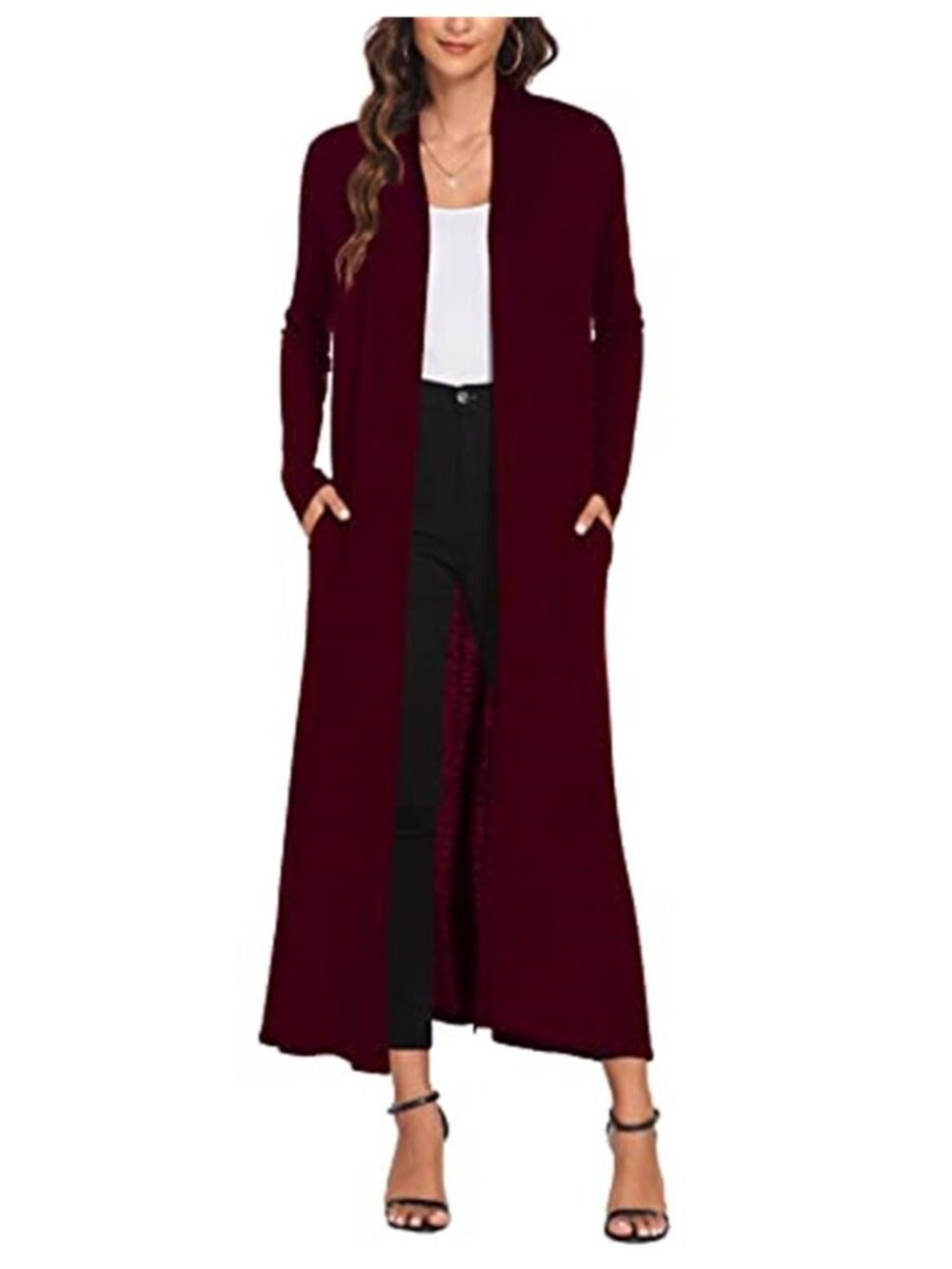 Women's Floor Length Open Front Cardigan
